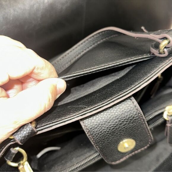 LC Black Pebbled Faux Leather Ingrid Mini Shopper Tote Crossbody Bag - Picture 8 of 16